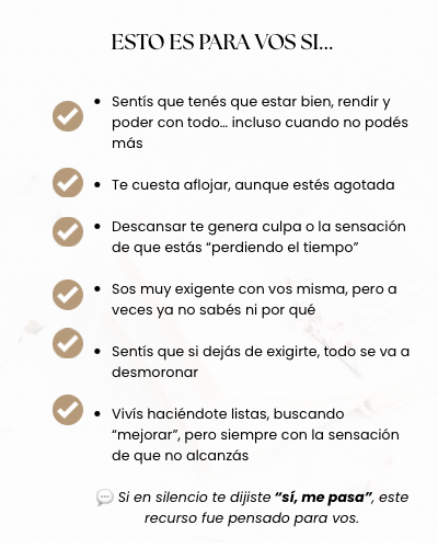 ''La trampa de poder con todo'', Cómo soltar la exigencia sin desmoronarte.